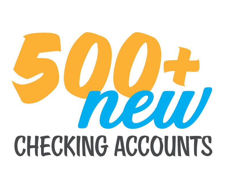 500+ New Checking Accounts