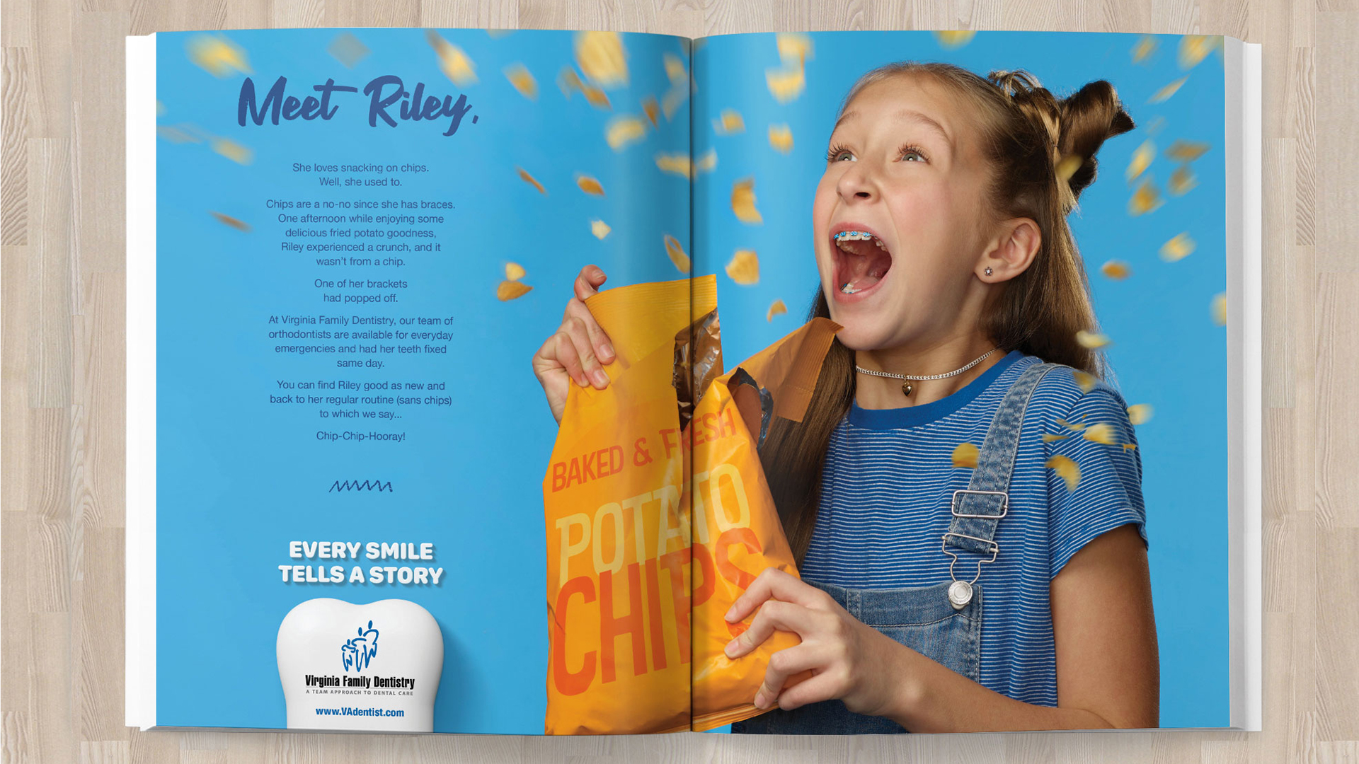 Full Spread Print Advertisement for Virginia Family Dentistry